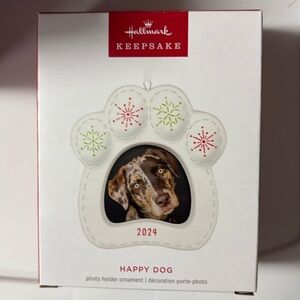 Hallmark 2024 Happy Dog photo ornament new.